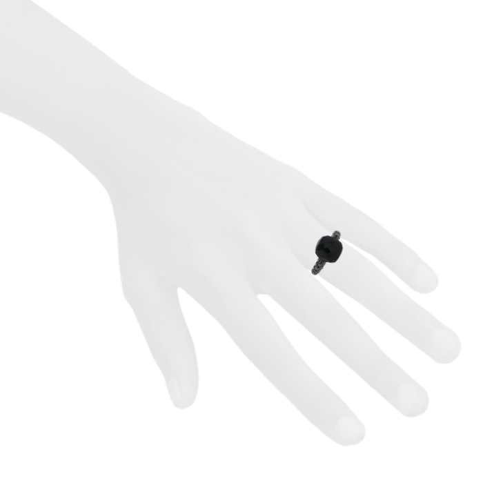 Bague Pomellato Capri en or rose, onyx et diamants noirs - Detail D1