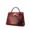 Hermes Kelly 32 cm handbag in red, burgundy and blue tricolor box leather - 00pp thumbnail