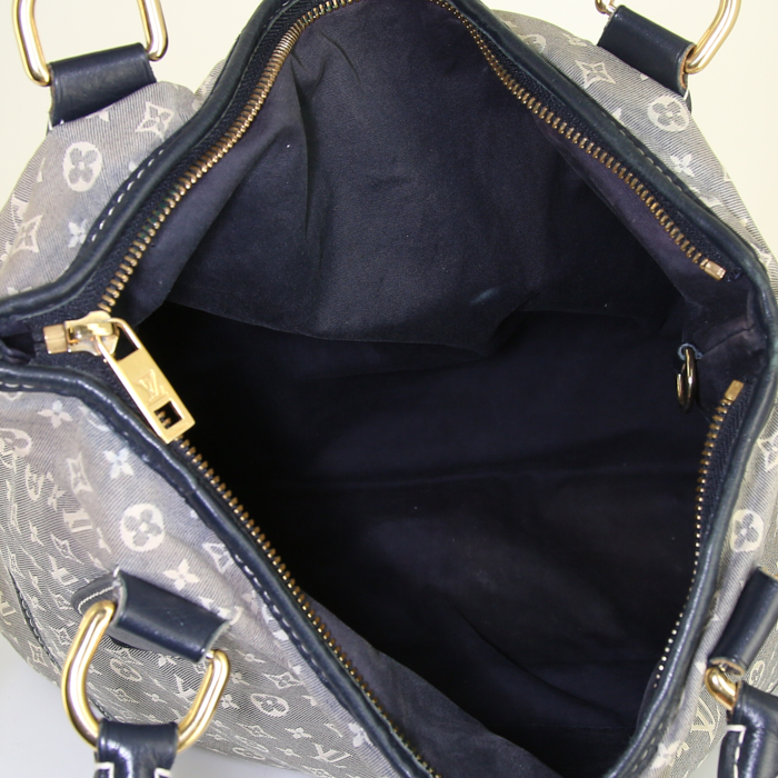 Bolso bandolera Louis Vuitton Elégie en lona Monogram Idylle gris y cuero negro - Detail D3