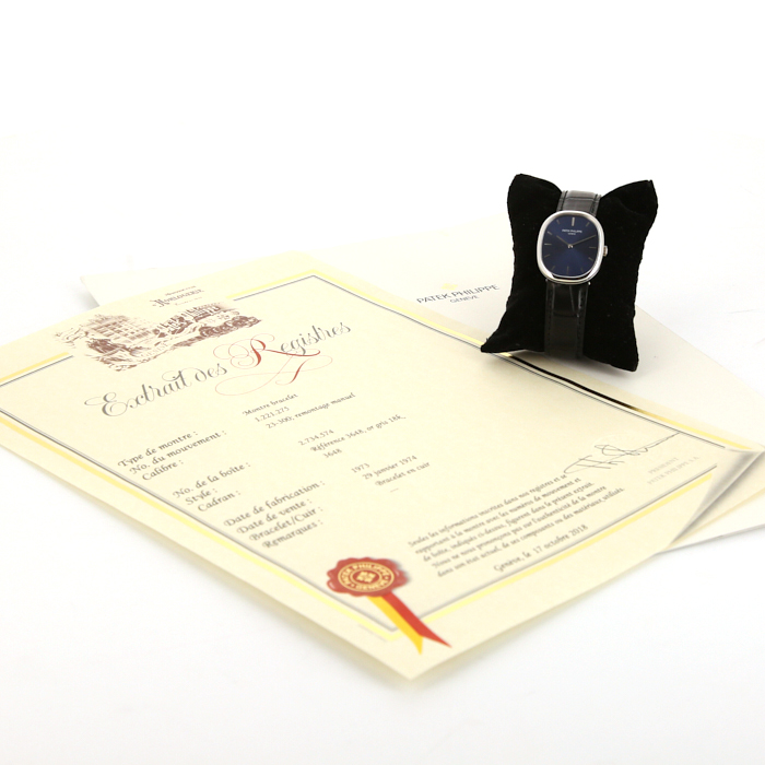 Reloj Patek Philippe Ellipse de oro blanco Ref :  3648 Circa  1973