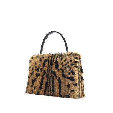 Celine handbag in synthetic furr and black leather