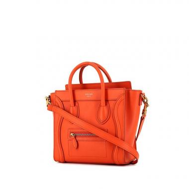 Céline Luggage Nano shoulder bag in orange leather