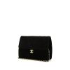 Chanel Vintage bag worn on the shoulder or carried in the hand in black quilted suede - 00pp thumbnail