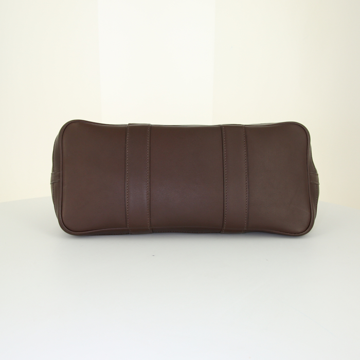 Sac cabas Hermes Garden en cuir Swift marron - Detail D4
