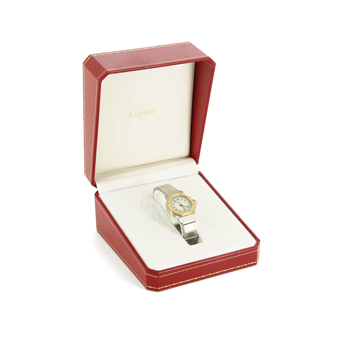 Orologio Cartier Santos Ronde in oro e acciaio Circa  1990 - Detail D2