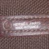 Shopping bag Hermes Garden modello grande in tela beige con motivo e pelle marrone - Detail D3 thumbnail