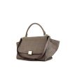 Celine Trapeze medium model handbag in grey leather and grey suede - 00pp thumbnail