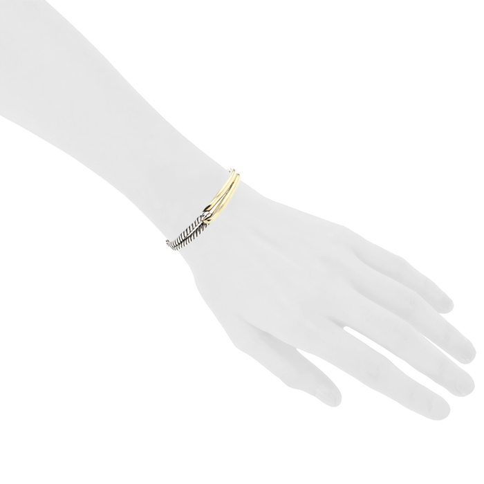 David Yurman Labyrinth bracelet in silver and yellow gold - Detail D1