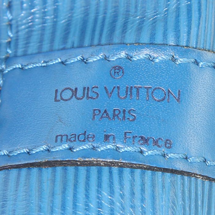 Bolso Louis Vuitton petit Noé en cuero Epi azul Toledo - Detail D3