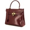 Hermes Monaco handbag in burgundy box leather - 00pp thumbnail