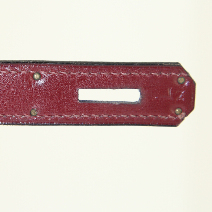 Sac à main Hermes Monaco en cuir box bordeaux - Detail D4