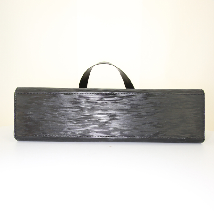 Louis Vuitton Gemeaux shopping bag in black epi leather - Detail D4