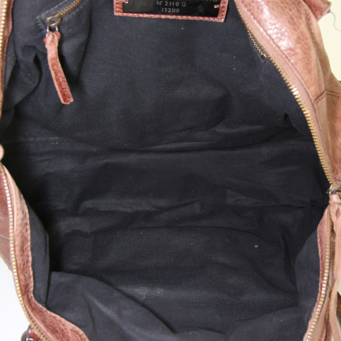 Balenciaga Classic City bag in brown leather - Detail D2