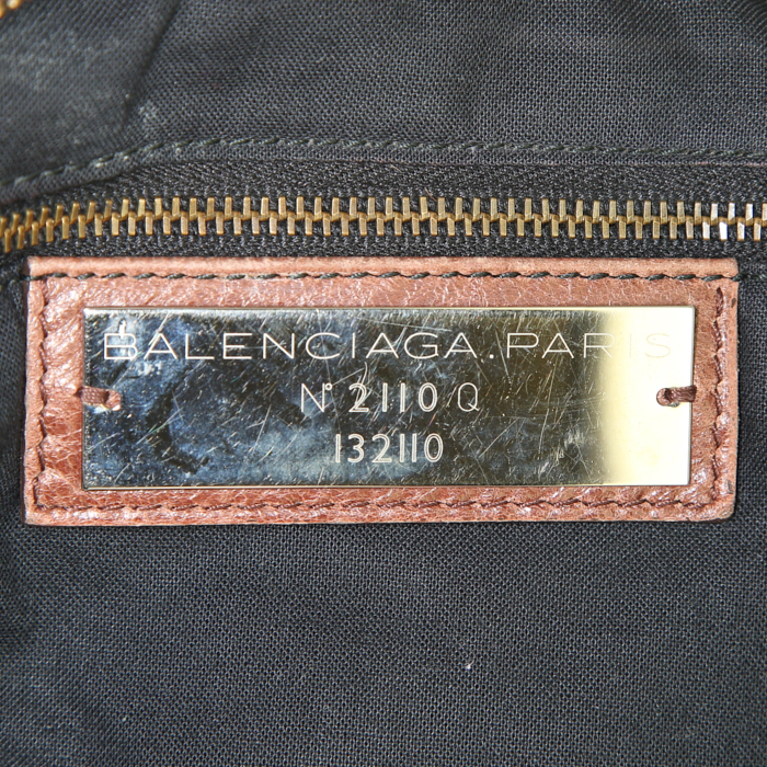 Borsa Balenciaga Classic City in pelle marrone - Detail D3