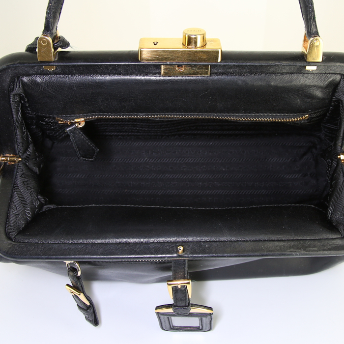 Sac Prada en cuir noir - Detail D2