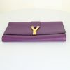 Pochette Yves Saint Laurent Chyc en cuir violet - Detail D4 thumbnail
