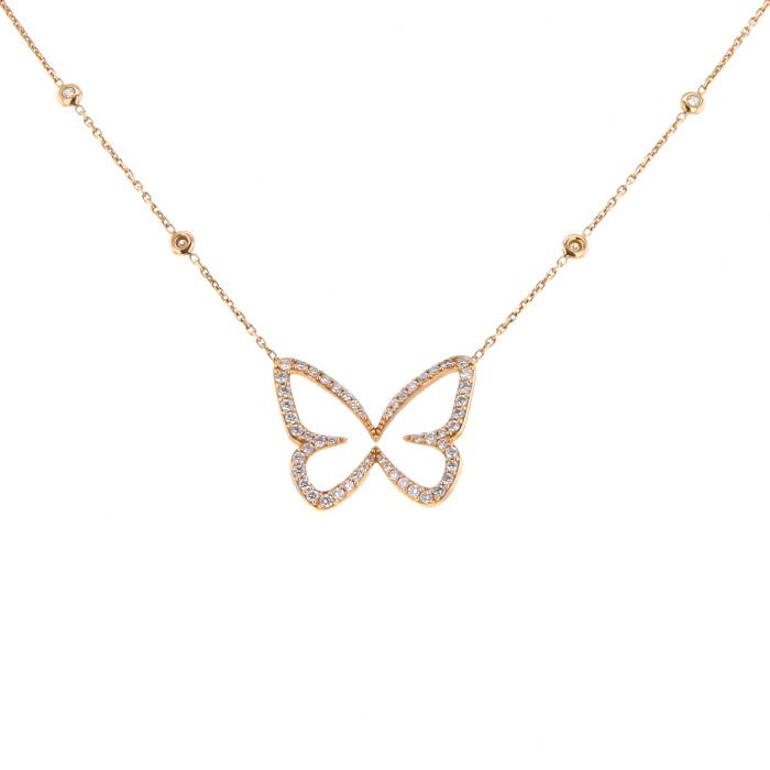Collar Messika Butterfly Garden en oro rosa y diamantes - 00pp
