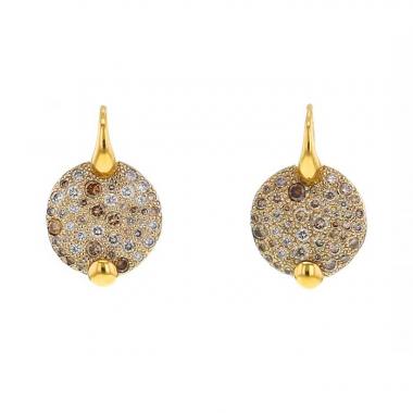 Pendientes Pomellato Sabbia en oro amarillo y diamantes marrones