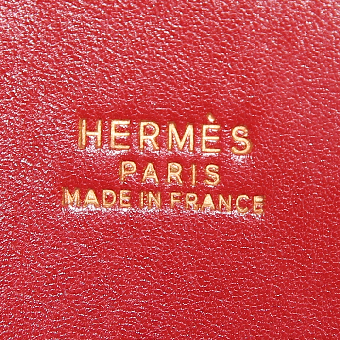 Bolso para llevar al hombro Hermès Kelly Sport en cuero box rojo - Detail D3