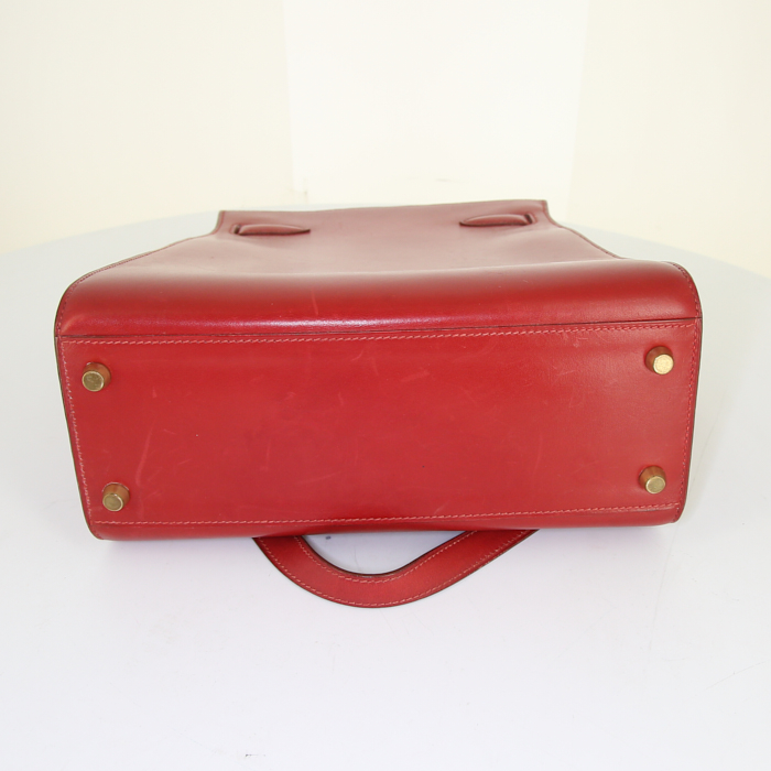 Bolso para llevar al hombro Hermès Kelly Sport en cuero box rojo - Detail D4