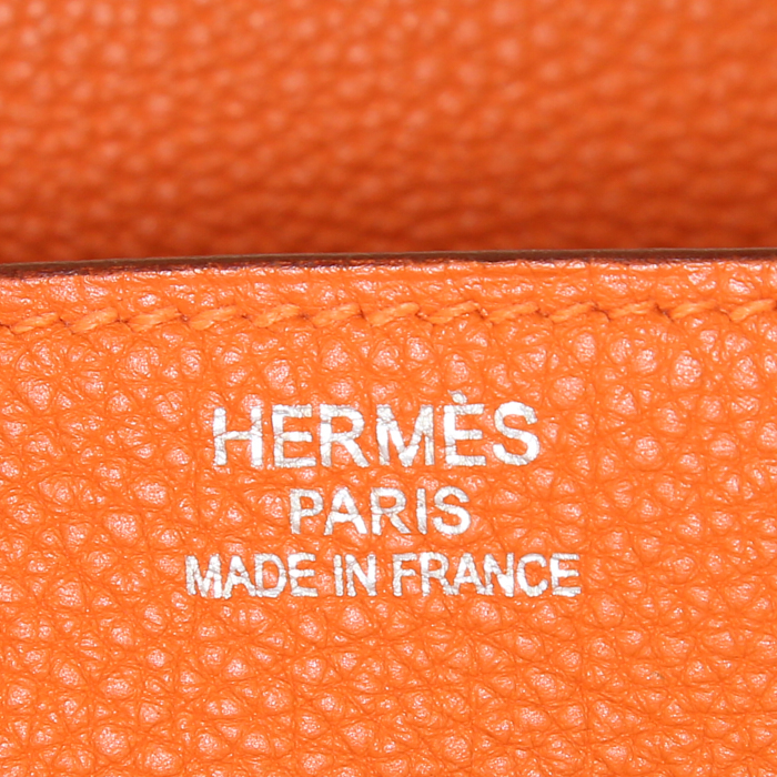 Hermes Birkin 35 cm handbag in orange togo leather - Detail D3