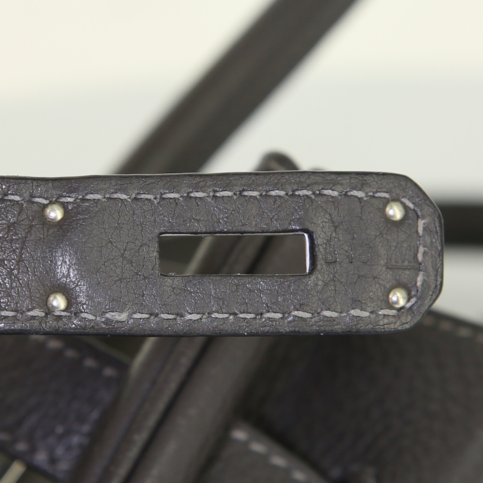 Borsa Hermes Birkin 35 cm in pelle togo grigio antracite - Detail D4