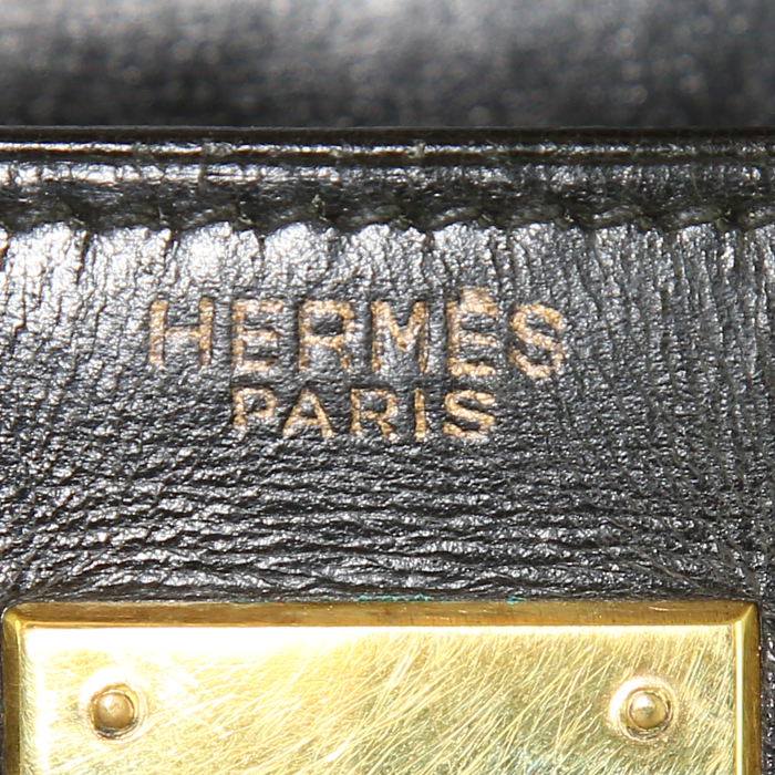 Hermes Kelly 28 cm handbag in black box leather - Detail D4