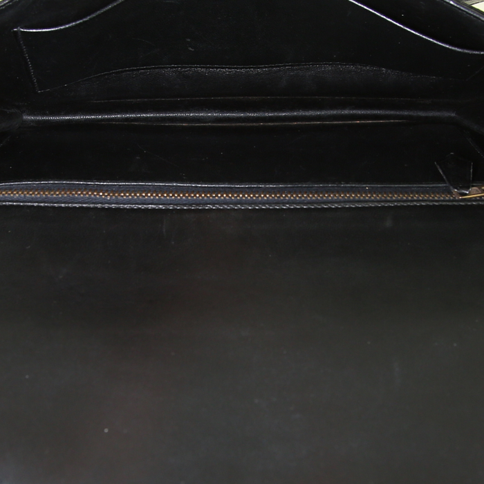 Bolso para llevar al hombro Hermes Lydie en cuero box negro - Detail D2