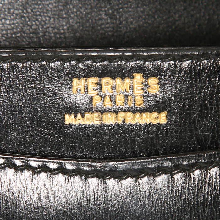 Bolso para llevar al hombro Hermes Lydie en cuero box negro - Detail D3