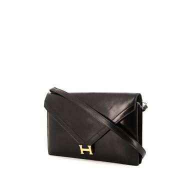 Hermes Lydie shoulder bag in black box leather