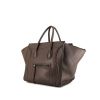 Shopping bag Céline Phantom in pelle marrone e profili viola - 00pp thumbnail