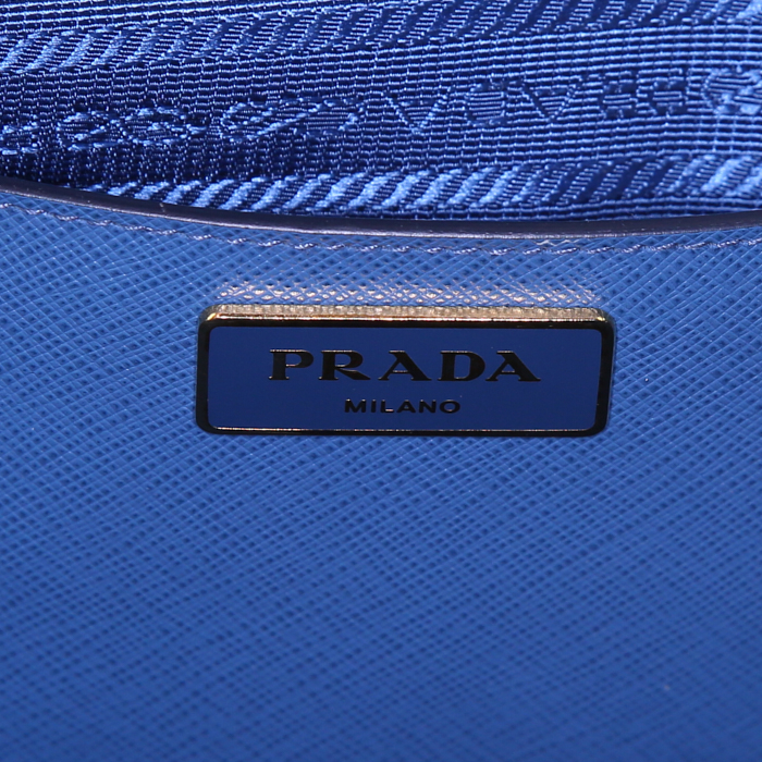 Borsa Prada Galleria modello grande in pelle saffiano bicolore blu e blu scuro - Detail D3