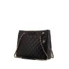 Chanel Vintage shopping bag in navy blue quilted leather - 00pp thumbnail