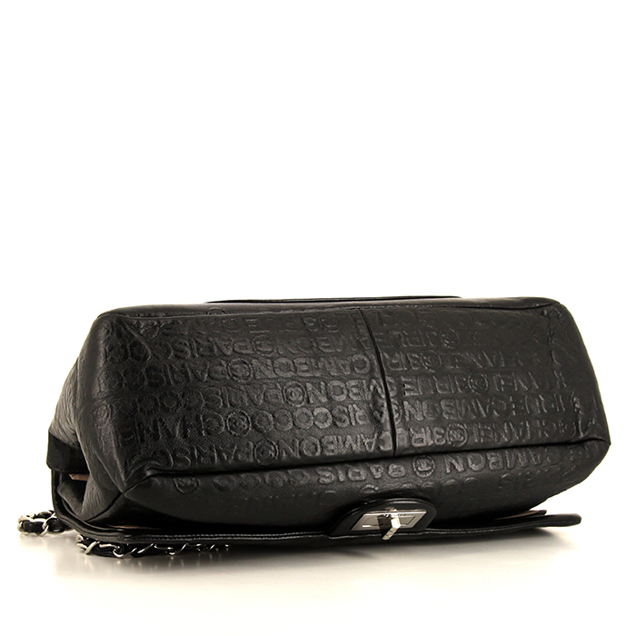 Borsa Chanel 2.55 in pelle nera con motivo - Detail D5