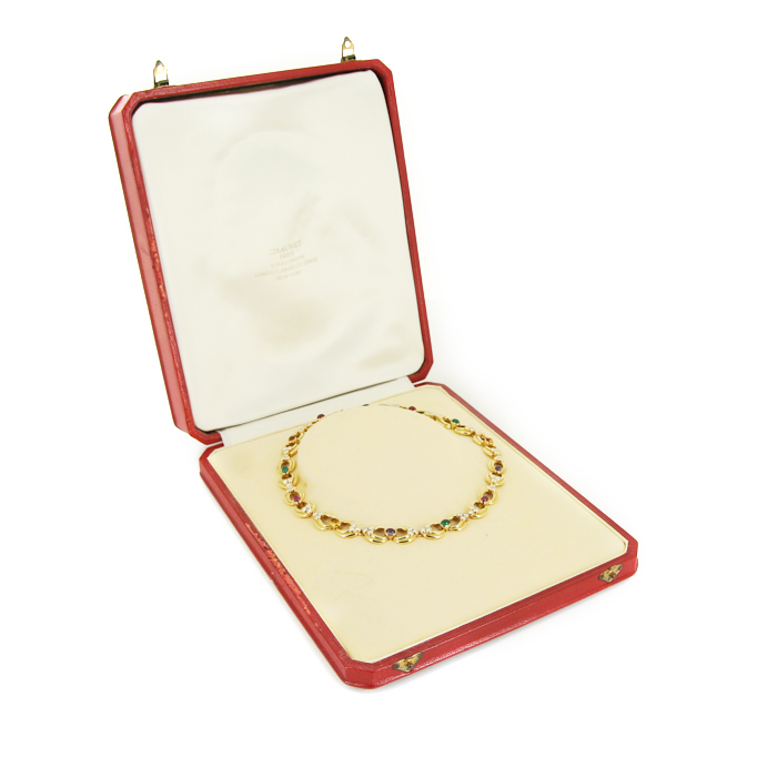 Chaumet 1980's necklace in yellow gold,  colored stones and diamonds - Detail D3