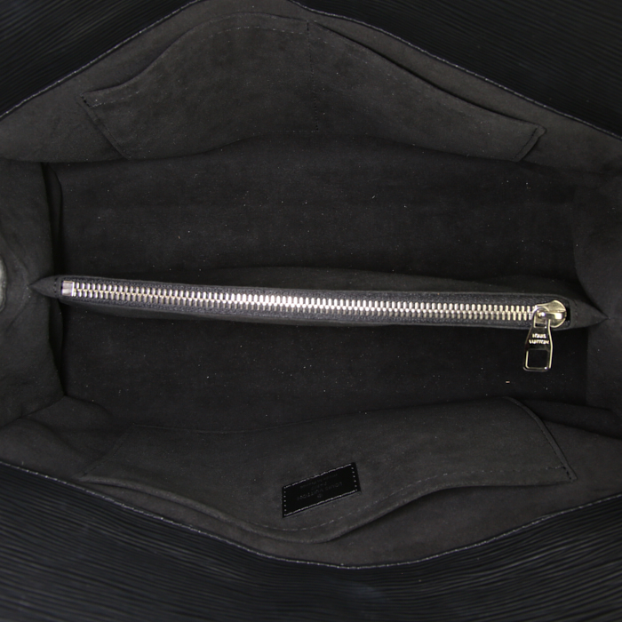 Louis Vuitton Marly MM bag worn on the shoulder or carried in the hand in black epi leather - Detail D3