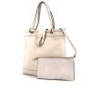 Hermès Berry shopping bag in white grained leather - 00pp thumbnail