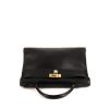 Hermes Kelly 40 cm handbag in black box leather - 360 Front thumbnail