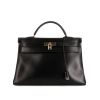 Hermes Kelly 40 cm handbag in black box leather - 360 thumbnail