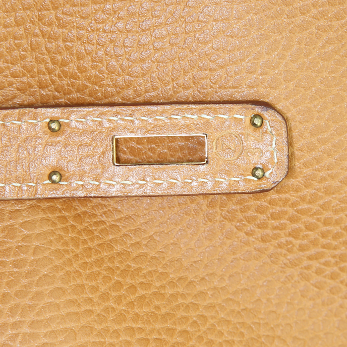 Bolso de mano Hermes Birkin 40 cm en cuero Ardenne color oro - Detail D4