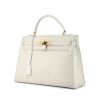 Hermes Kelly 32 cm handbag in white ostrich leather - 00pp thumbnail