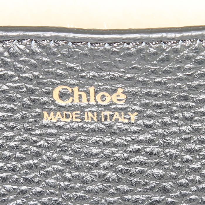 Chloé Drew shoulder bag in black grained leather - Detail D3
