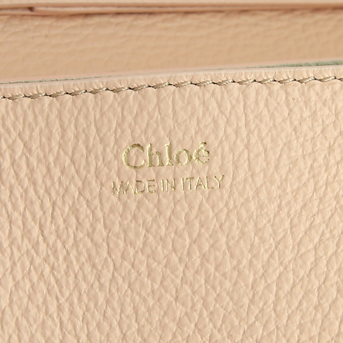 Chloé Drew shoulder bag in pink grained leather - Detail D6
