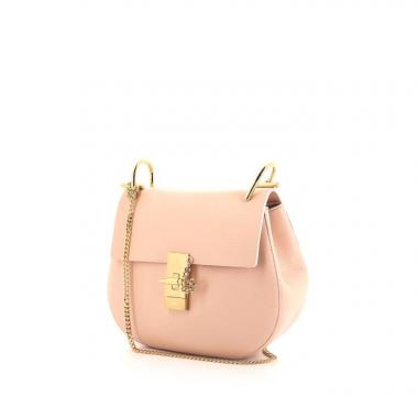 Borsa a tracolla Chloé Drew in pelle martellata rosa