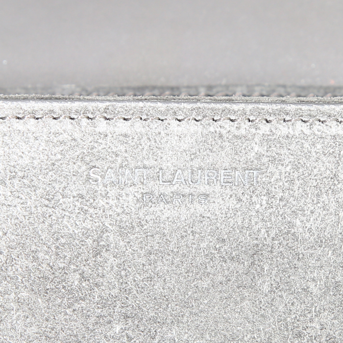 Sac bandoulière Saint Laurent Lulu en daim gris - Detail D3