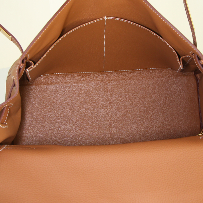 Sac à main Hermes Kelly 32 cm en cuir togo gold - Detail D3