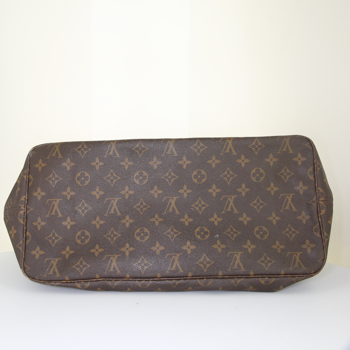 Shopping bag Louis Vuitton Neverfull modello grande in tela monogram e pelle naturale - Detail D4
