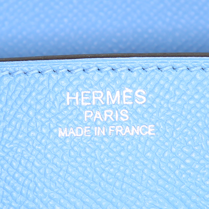 Borsa Hermes Birkin 35 cm in pelle Epsom Bleu Paradis - Detail D3