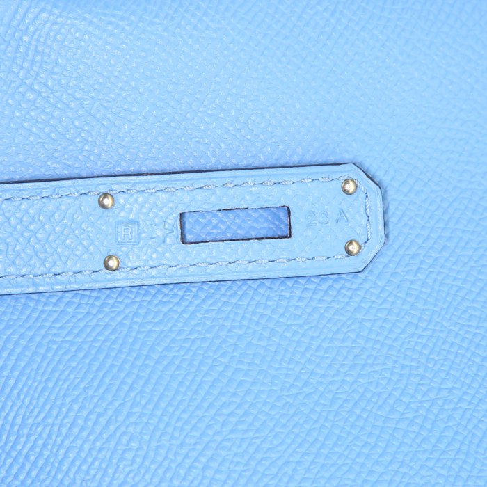 Sac à main Hermes Birkin 35 cm en cuir epsom Bleu Paradis - Detail D4