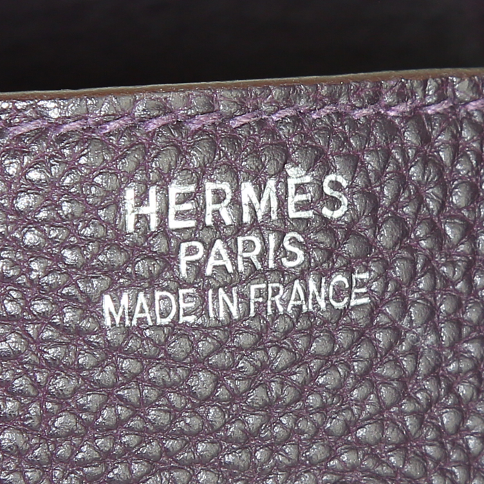 Borsa Hermes Birkin 35 cm in pelle togo color prugna - Detail D3